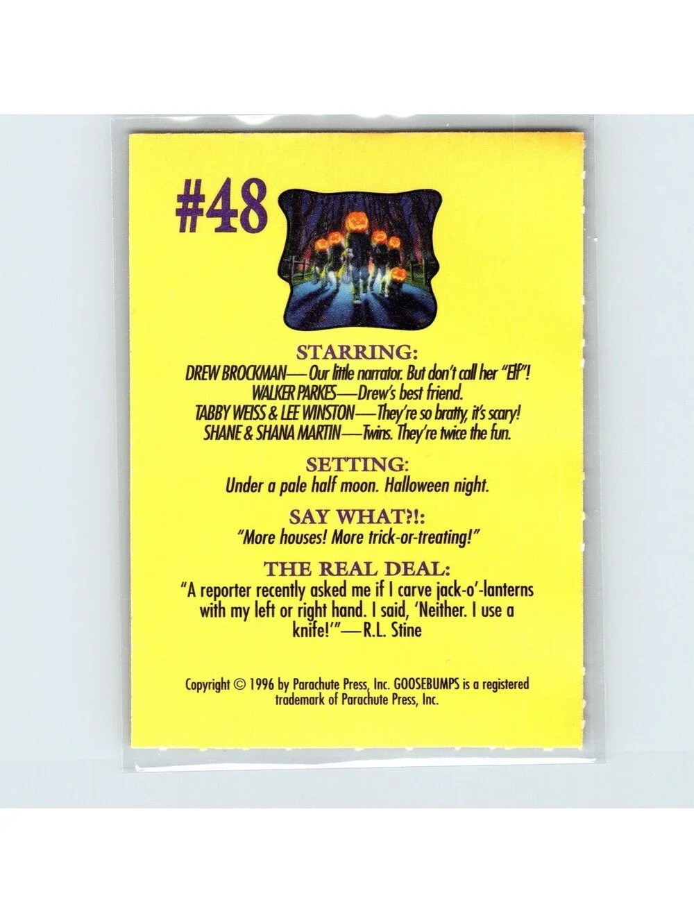 1996 Parachute Press Goosebumps Attack of the Jack-O-Lanterns #48